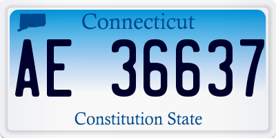 CT license plate AE36637