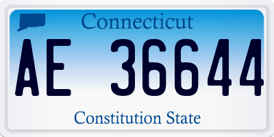 CT license plate AE36644