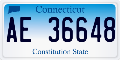 CT license plate AE36648