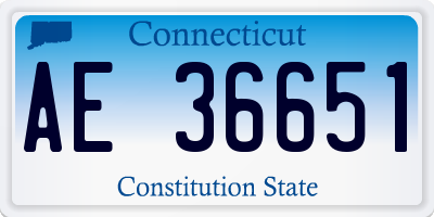 CT license plate AE36651