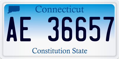 CT license plate AE36657