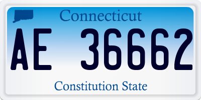 CT license plate AE36662