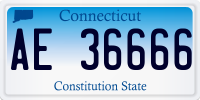 CT license plate AE36666