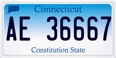 CT license plate AE36667