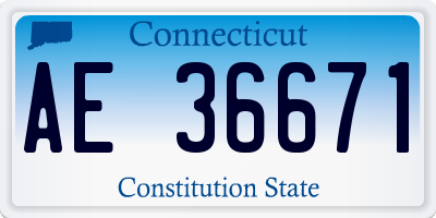 CT license plate AE36671