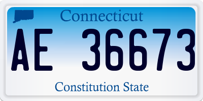 CT license plate AE36673