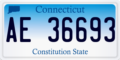 CT license plate AE36693