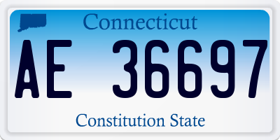 CT license plate AE36697