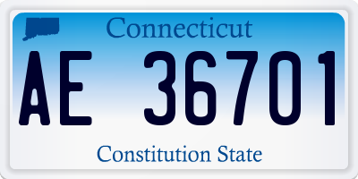 CT license plate AE36701