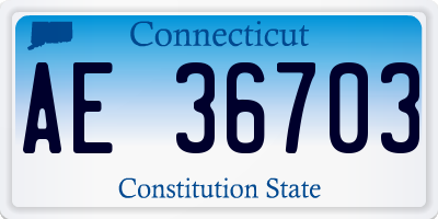 CT license plate AE36703