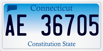 CT license plate AE36705