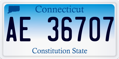 CT license plate AE36707