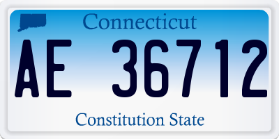 CT license plate AE36712