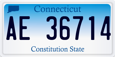 CT license plate AE36714