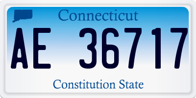 CT license plate AE36717