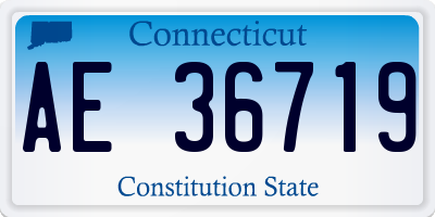 CT license plate AE36719
