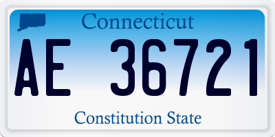 CT license plate AE36721