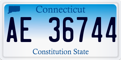 CT license plate AE36744