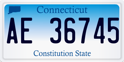 CT license plate AE36745