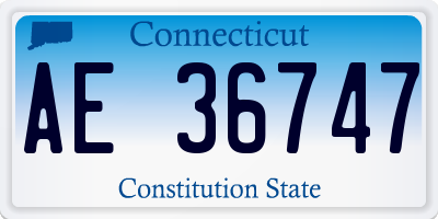 CT license plate AE36747