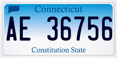 CT license plate AE36756