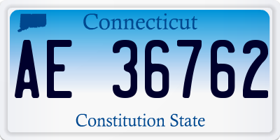 CT license plate AE36762