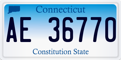 CT license plate AE36770