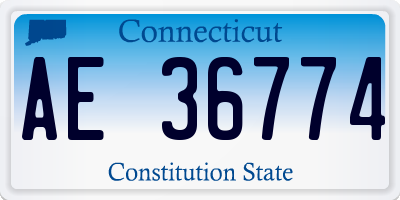 CT license plate AE36774