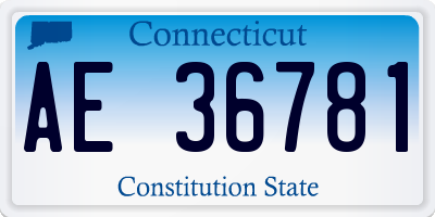 CT license plate AE36781