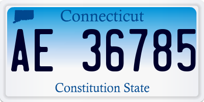 CT license plate AE36785