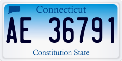 CT license plate AE36791