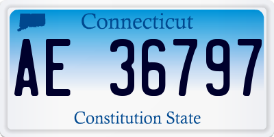 CT license plate AE36797