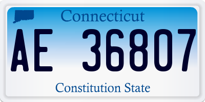 CT license plate AE36807