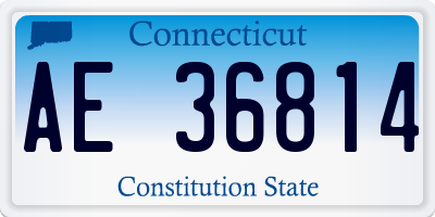 CT license plate AE36814