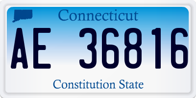CT license plate AE36816