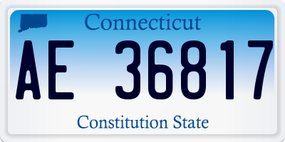 CT license plate AE36817