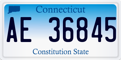 CT license plate AE36845