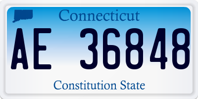 CT license plate AE36848