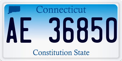 CT license plate AE36850