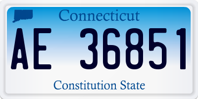 CT license plate AE36851