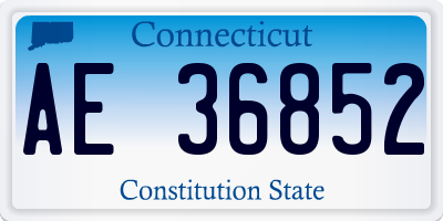 CT license plate AE36852