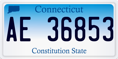 CT license plate AE36853