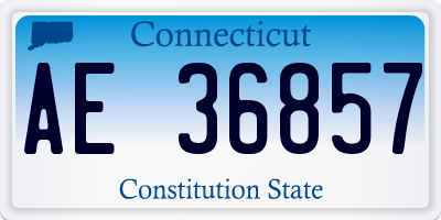 CT license plate AE36857