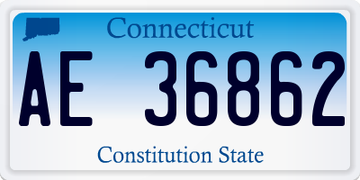 CT license plate AE36862