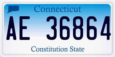 CT license plate AE36864