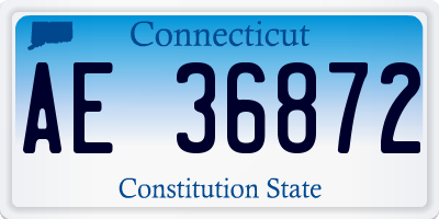 CT license plate AE36872