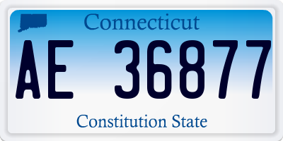 CT license plate AE36877