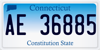 CT license plate AE36885