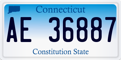 CT license plate AE36887