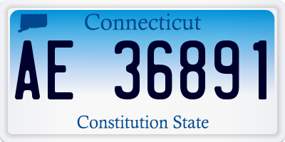 CT license plate AE36891